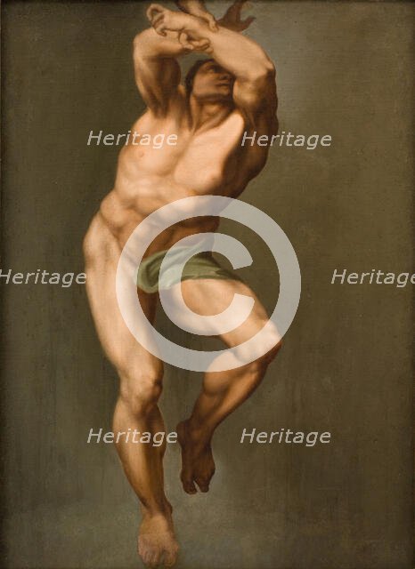 Male Figure. After Michelangelo's "Last Judgement" in the Sistine Chapel, 1774. Creator: Nicolai Abraham Abildgaard.