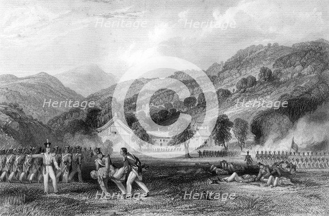 'Joss-House, Chapoo, Death of Colonel Tomlinson', China, 1842 (c1857). Artist: Thomas Abiel Prior