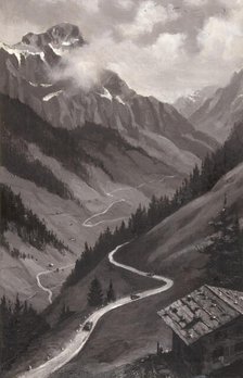 Mountain road, Army transport, between 1939 and 1946. Creators: Central Office of Information, Unknown.