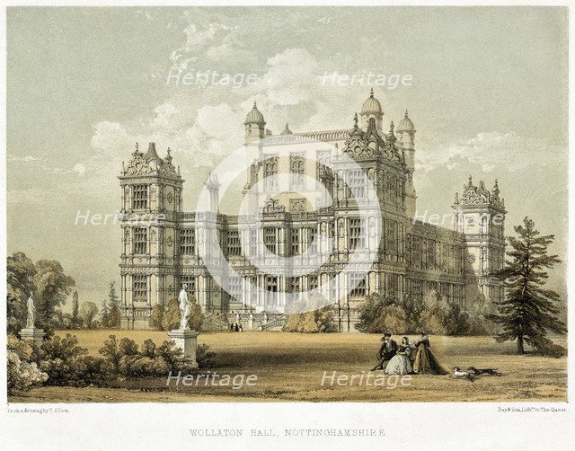 South-east aspect of Wollaton Hall, Nottingham, Nottinghamshire, c1858. Artist: Day & Son