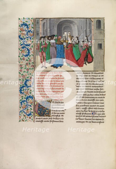 The Marriage of Louis de Blois and Marie de France; Chroniques (Book Three), about 1480-1483. Creator: Master of the Getty Froissart.