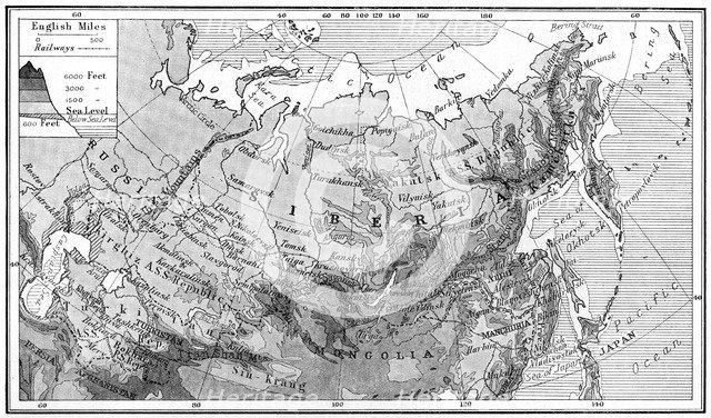 Map of Siberia, c1923. Artist: Unknown