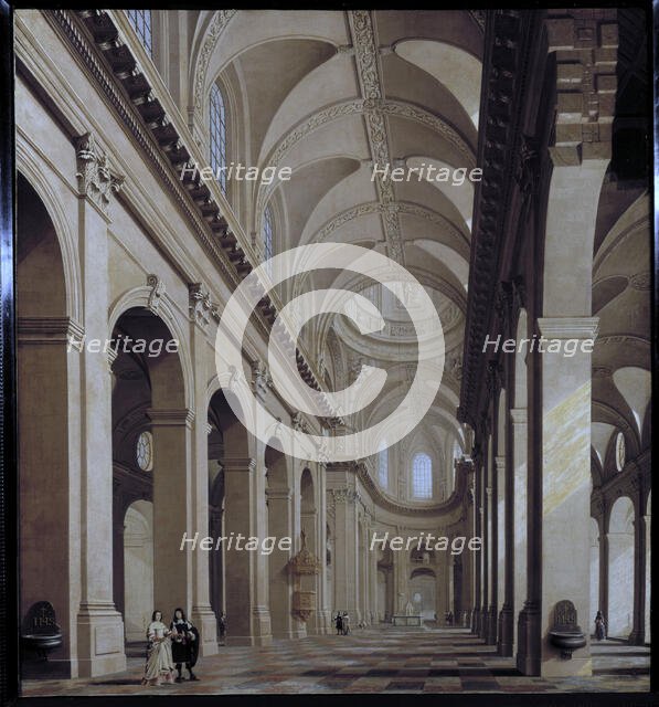 Idealized view of the interior of the Saint-Sulpice church during its construction, 1661. Creator: Daniel de Blieck.