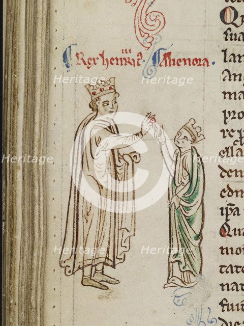 Marriage of Henry III and Eleanor of Provence (From the Historia Anglorum, Chronica majora). Artist: Paris, Matthew (c. 1200-1259)