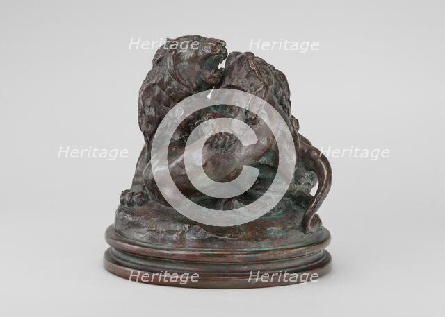 Two Young Lions, model 1832/1838, cast by 1873. Creator: Antoine-Louis Barye.
