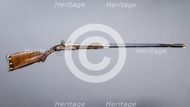 Double-Barreled Flintlock Shotgun, French, Versailles, dated 1801. Creator: Nicolas Noël Boutet.
