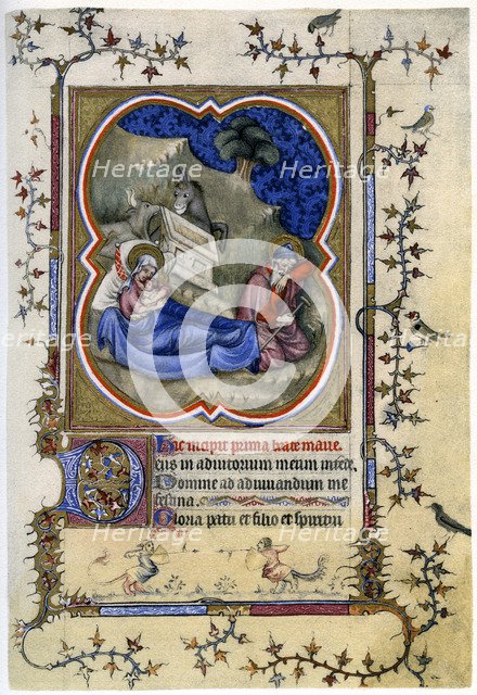 The Nativity, from a Book of Hours and Missal c1370 (1958). Artist: Unknown