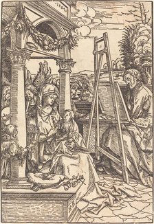 Saint Luke Painting the Portrait of the Virgin, 1507. Creator: Hans Burgkmair, the Elder.