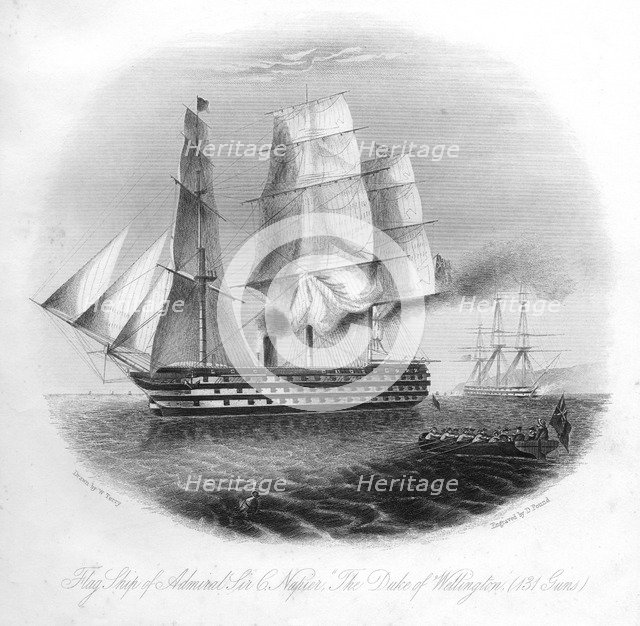 HMS 'Duke of Wellington', 1857.Artist: DJ Pound