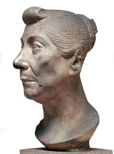 Roman marble head of an elderly lady, 1st century BC. Artist: Unknown