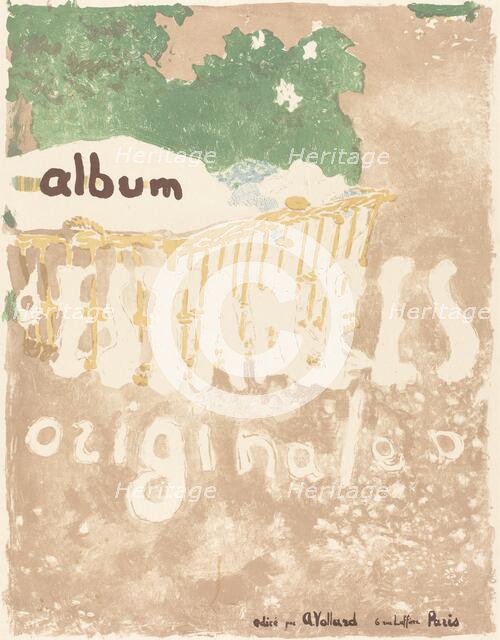 A Baby in a Basket Outdoors (Couverture pour L'Album d'estampes originales), c. 1899. Creator: Edouard Vuillard.