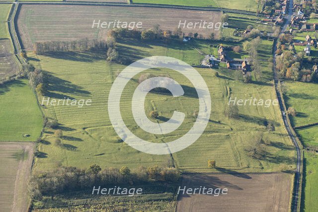 Medieval moated site, ridge and furrow and other earthworks, Etton, East Riding of Yorkshire, 2023. Creator: Robyn Andrews.