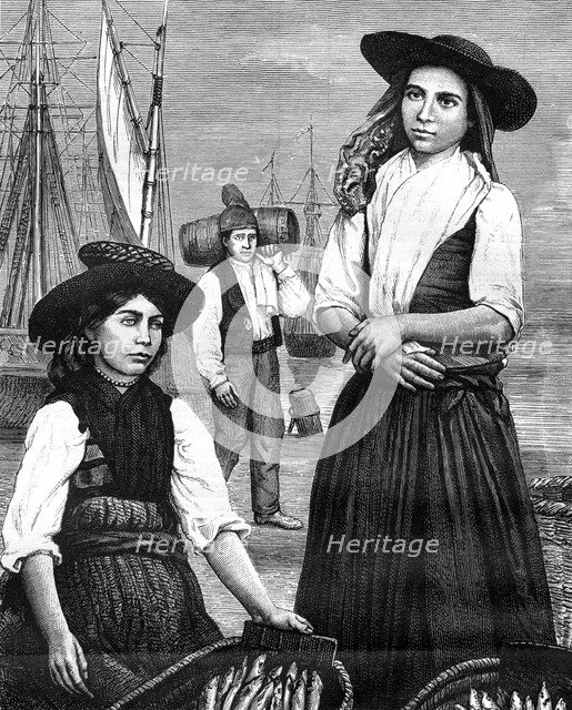 Portuguese women, 19th century. Artist: Ronjat