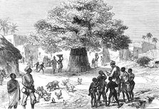 The Ashantee War: fetish tree in village near Cape Coast Castle...sketch by our special artist, 1874 Creator: Unknown.