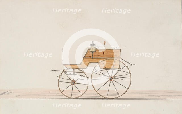 Design for 4 seat Phaeton, no top (unnumbered), 1850-70. Creator: Brewster & Co.