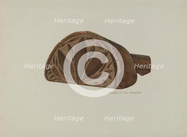 Pa. German Butter Mold, c. 1940. Creator: Charlotte Angus.