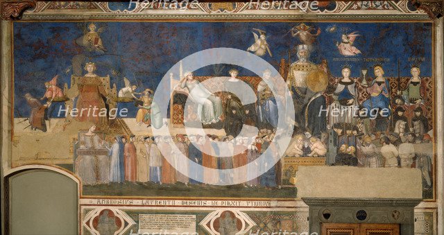 Allegory of Good Government (Cycle of frescoes The Allegory of the Good and Bad Government), 1338-1339. Artist: Lorenzetti, Ambrogio (ca 1290-ca 1348)