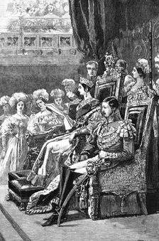 The Queen opening Parliament, 1846, (1900). Artist: Unknown