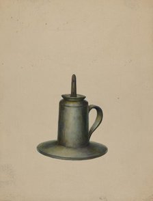 Pewter Oil Lamp, c. 1938. Creator: Walter Hochstrasser.