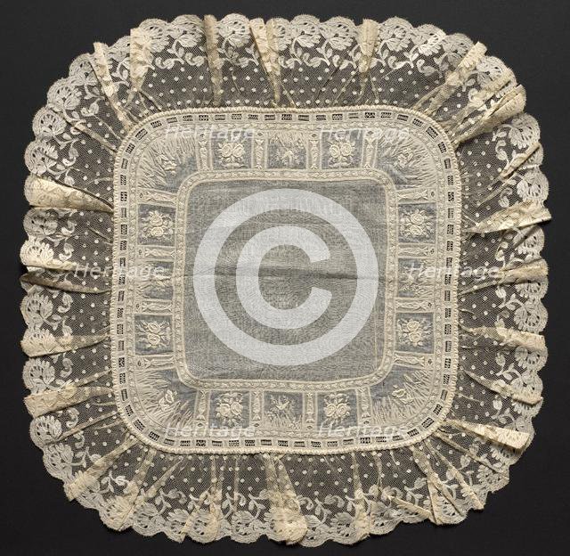 Embroidered Handkerchief, early 19th century. Creator: Unknown.