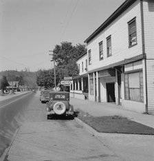Leaving town on U.S. 99, Tenino, Thurston County, Western Washington, 1939. Creator: Dorothea Lange.