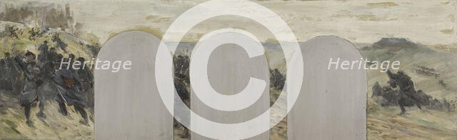 Esquisse pour le cabinet du préfet de l'Hôtel de Ville de Paris : La défense extérieure, 1870, 1889. Creator: Paul Louis Delance.