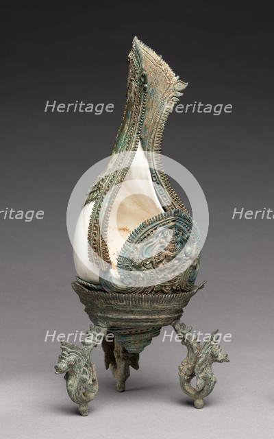 Conch Shell with a Figure of Hevajra, 1100s. Creator: Unknown.