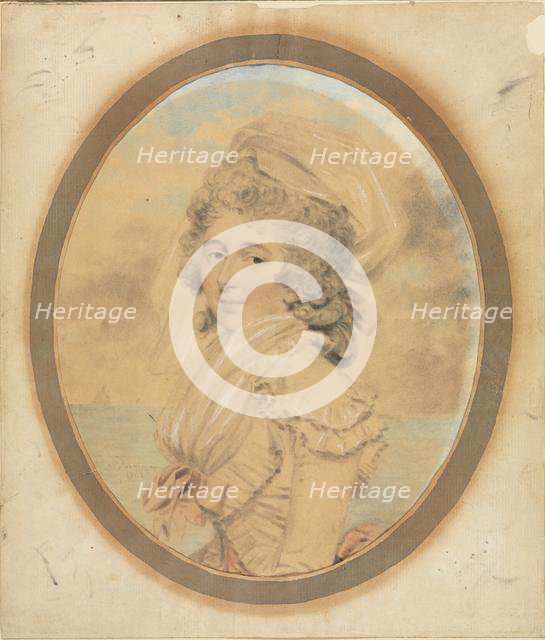 Young Lady with a Pink Bow on Her Bodice, 1792. Creator: John Downman (British, 1750-1824).