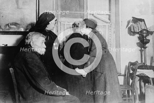 Pont-a-Mousson, Americans visiting aged French, between c1915 and 1918. Creator: Bain News Service.
