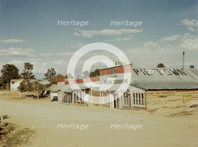 General Merchandise store, Main Street, Pie Town, New Mexico, 1940. Creator: Russell Lee.