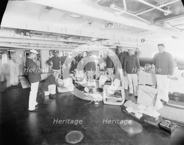 U.S.S. Massachusetts, kit inspection, between 1896 and 1901. Creator: William H. Jackson.