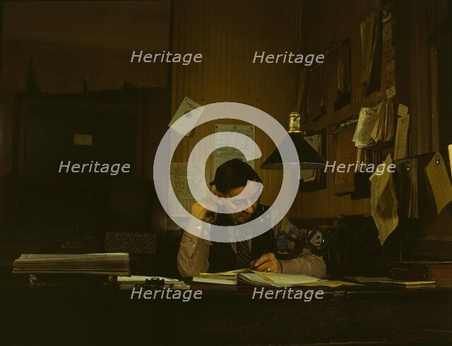Yardmaster in railroad yards, Amarillo Texas, 1943. Creator: Jack Delano.