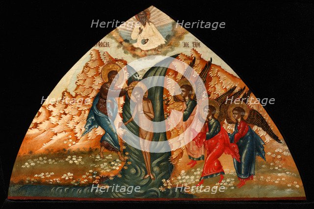 The Baptism of Christ, Mid of the 19th cen.. Artist: Russian icon  