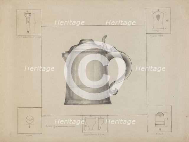 Pewter Tankard, c. 1936. Creator: Henry Meyers.