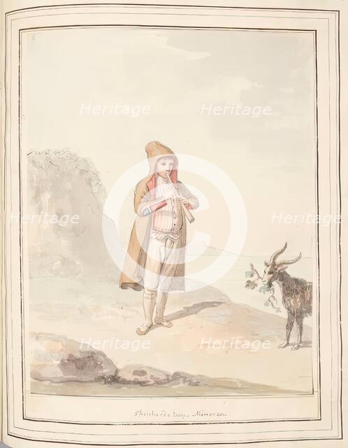 Shepherd Boy Procida, leaf from 'A Collection of Dresses by David Allan Mostly from Nature', 1776. Creator: David Allan.