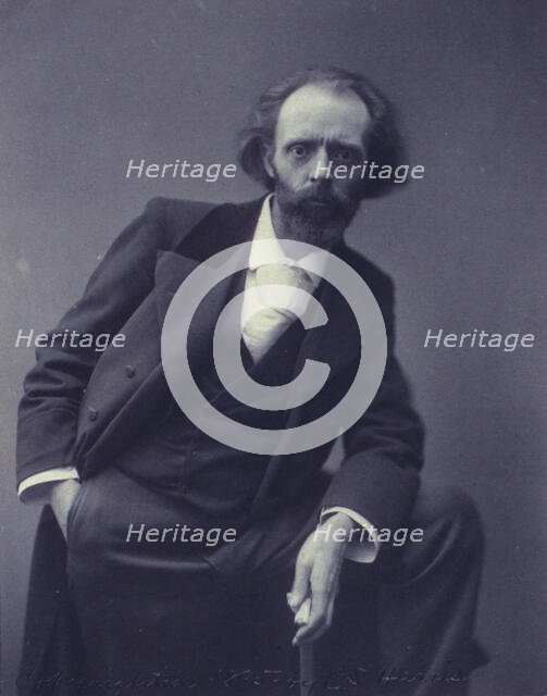 Sir Hall Caine, three-quarter length portrait, facing front, c1895. Creator: Clayton Stone Harris.