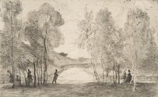La lac du Bois de Boulogne, around 1858. Creator: Felix Bracquemond.