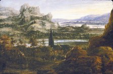 River Landscape, c1600-1640. Creator: School of Hercules Seghers.