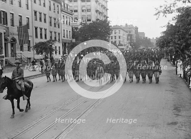 American University Training Camp - Unit From Training Camp Marching Through City, 1917. Creator: Harris & Ewing.