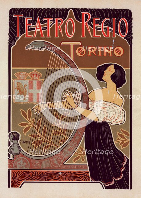 Affiche italienne pour le "Théâtre royal de Turin", c1899. Creator: Giuseppe Boano.
