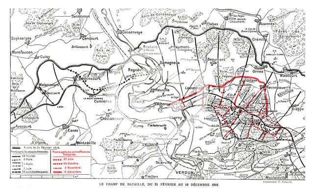 'Le Theatre de l'epopee de Verdun; Le champ de bataille du 21 fevrier au decembre 1916', 1916. Creator: Unknown.