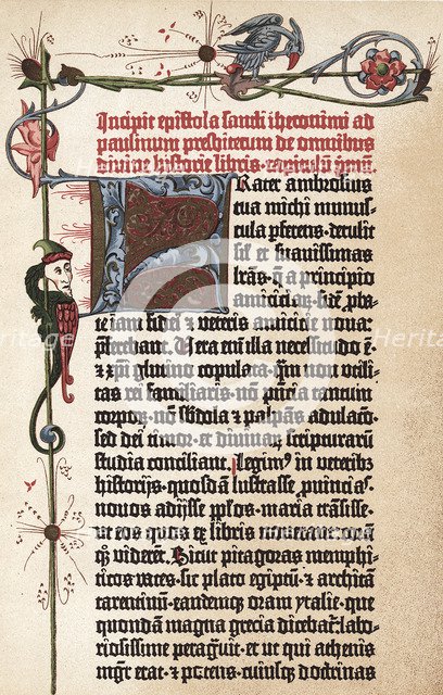 Page from Gutenberg's Bible, c1455. Artist: Johannes Gutenberg