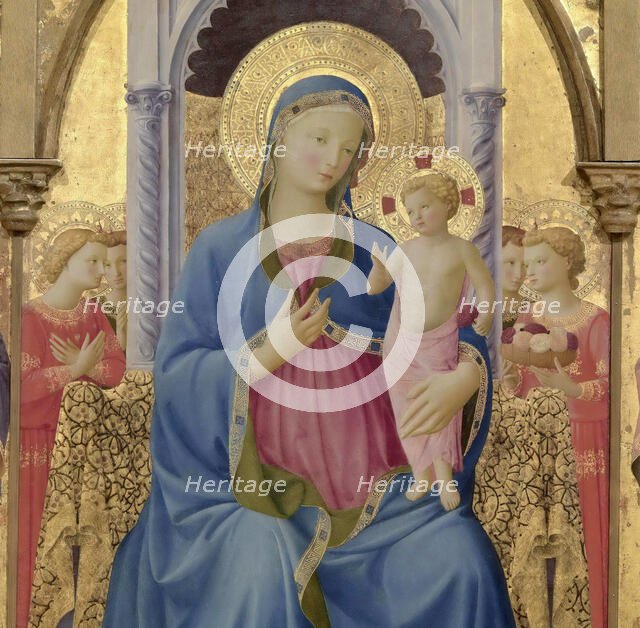 The Virgin and Child. Cortona Polyptych (Detail of central panel), ca 1437. Creator: Angelico, Fra Giovanni, da Fiesole (ca. 1400-1455).