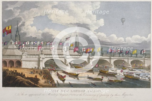 Opening ceremony of the new London Bridge, 1831. Artist: Anon