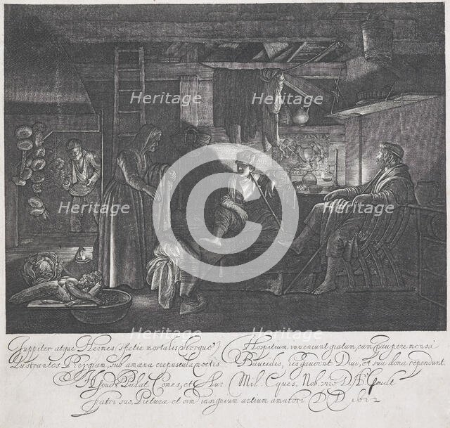 Jupiter and Mercury in the house of Philemon and Baucis, 1612. Creator: Hendrik Goudt.