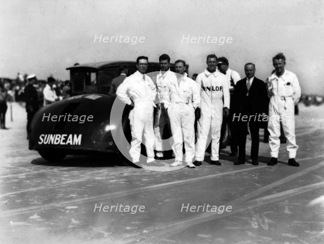 Sunbeam 1000hp World Land speed record attempt at Daytona 1927 Artist: Unknown.