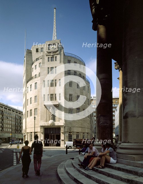 The south elevation of BBC Broadcasting House, Westminster, London, 1998. Creator: N Corrie.