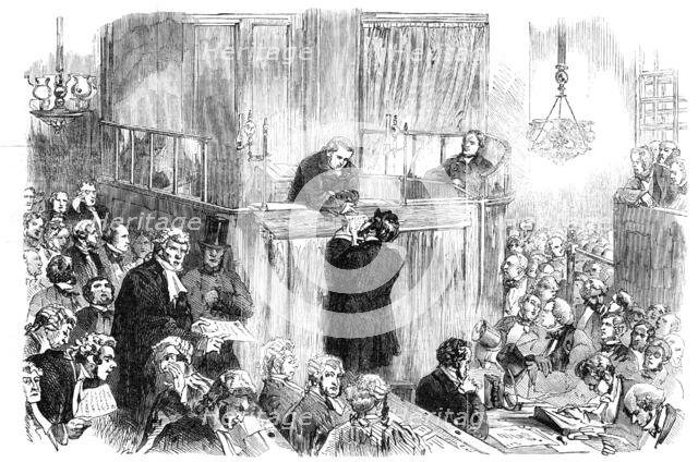 The Poisoning Case at Rugeley - Trial of William Palmer, in the Central Criminal Court, 1856.  Creator: Unknown.