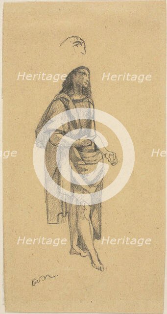 Saint John the Baptist, with Sketch of Head, n.d. Creator: Odilon Redon.