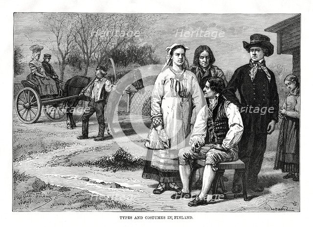 'Types and costumes in Finland', 1879. Artist: C Laplante
